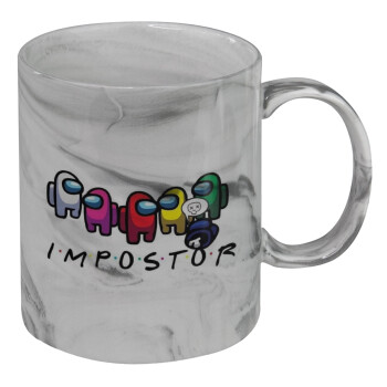 Among US impostor, Mug ceramic marble style, 330ml