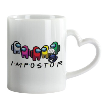 Among US impostor, Mug heart handle, ceramic, 330ml