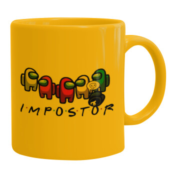Among US impostor, Ceramic coffee mug yellow, 330ml (1pcs)