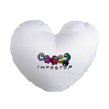 Among US impostor, Μαξιλάρι καναπέ καρδιά 40x40cm περιέχεται το  γέμισμα