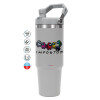 ΓΚΡΙ χρώματος Θερμός Ανοξείδωτο 890ml (30oz) με χερούλι