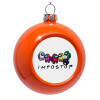 Orange Christmas tree ornament bauble 8cm