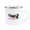Metallic enamel cup white 360ml