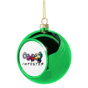 Among US impostor, Χριστουγεννιάτικη μπάλα δένδρου Πράσινη 8cm