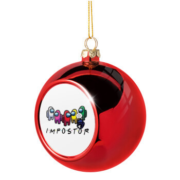 Among US impostor, Χριστουγεννιάτικη μπάλα δένδρου Κόκκινη 8cm