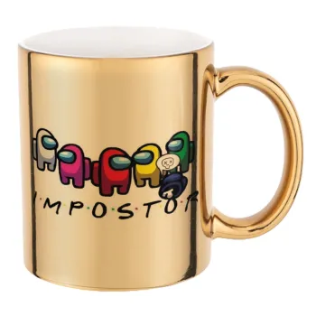 Among US impostor, Κούπα κεραμική, χρυσή καθρέπτης, 330ml