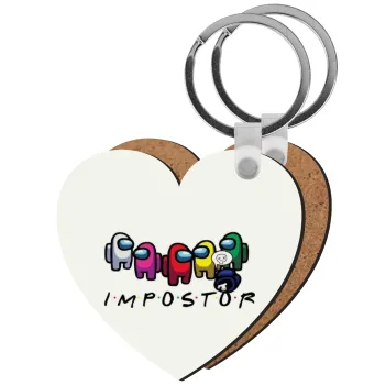 Among US impostor, Μπρελόκ Ξύλινο καρδιά MDF