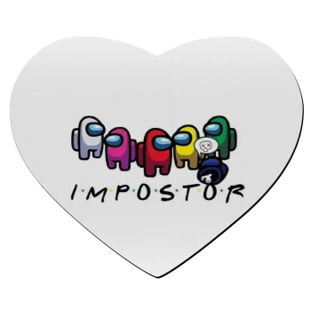 Among US impostor, Mousepad heart 23x20cm