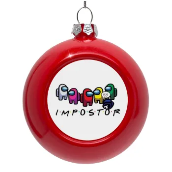 Among US impostor, Red Christmas tree ornament bauble 8cm