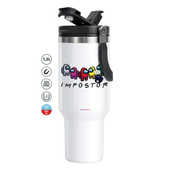 Among US impostor, Mega Tumbler με καπάκι, διπλού τοιχώματος (θερμό) 1,2L