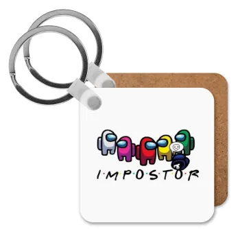 Among US impostor, Μπρελόκ Ξύλινο τετράγωνο MDF