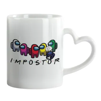 Among US impostor, Mug heart handle, ceramic, 330ml