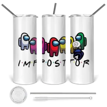 Among US impostor, Tumbler stainless steel 600ml, with metal straw & cleaning brush