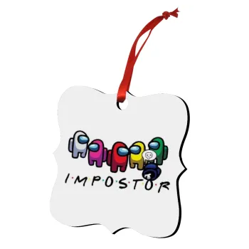 Among US impostor, Στολίδι Χριστουγεννιάτικο στολίδι polygon ξύλινο 7.5cm