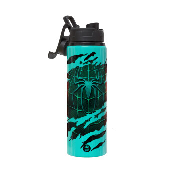 Spiderman cracked, Metallic water bottle with safety lid, 850ml aluminum