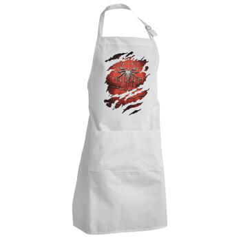 Spiderman cracked, Adult Chef Apron (with sliders and 2 pockets)