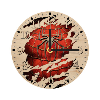 Spiderman cracked, Ρολόι τοίχου ξύλινο plywood (20cm)