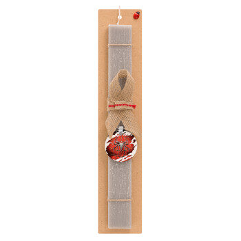 Spiderman cracked, Easter Set, wooden keychain & scented Easter candle flat (30cm) (GRAY)