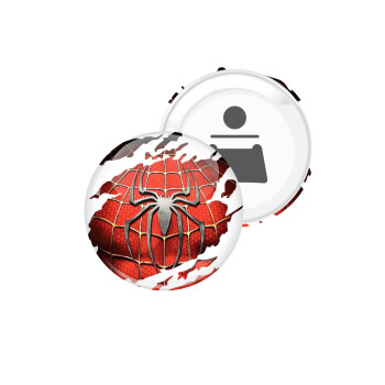 Spiderman cracked, Μαγνητάκι και ανοιχτήρι μπύρας στρογγυλό διάστασης 5,9cm