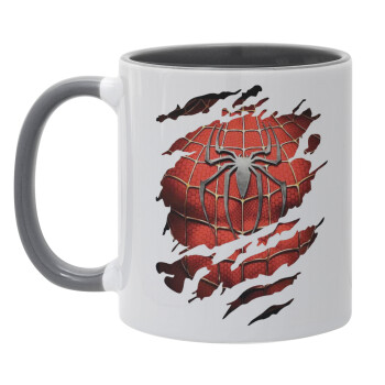 Spiderman cracked, Mug colored grey, ceramic, 330ml