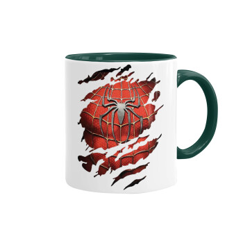 Spiderman cracked, Mug colored green, ceramic, 330ml