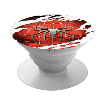 Spiderman cracked, Pop Socket Λευκό Βάση Στήριξης Κινητού στο Χέρι