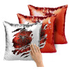 Μαξιλάρι καναπέ Μαγικό Κόκκινο με πούλιες 40x40cm περιέχεται το γέμισμα