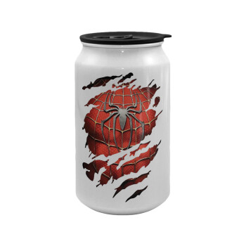 Spiderman cracked, Κούπα ταξιδιού μεταλλική με καπάκι (tin-can) 500ml