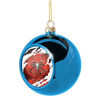 Spiderman cracked, Χριστουγεννιάτικη μπάλα δένδρου Μπλε 8cm