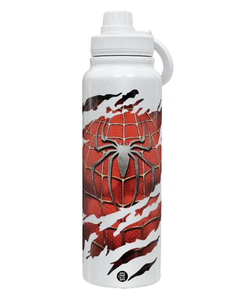 Spiderman cracked — Θερμός 1L Ανοξείδωτο με Βάση Κινητού & Διπλά Τοιχώματα
