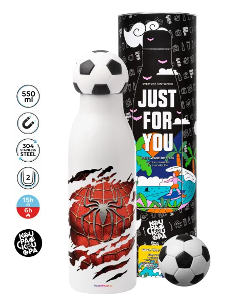 Spiderman cracked — Soccer Metal mug thermos, double wall, 550ml