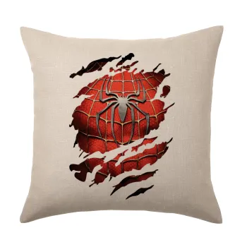 Spiderman cracked, Μαξιλάρι καναπέ ΛΙΝΟ 40x40cm περιέχεται το  γέμισμα