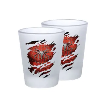 Spiderman cracked, Σφηνοπότηρα γυάλινα 45ml του πάγου (2 τεμάχια)