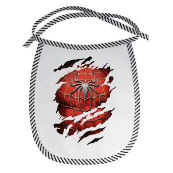 Spiderman cracked, Σαλιάρα μωρού αλέκιαστη με κορδόνι Μαύρη
