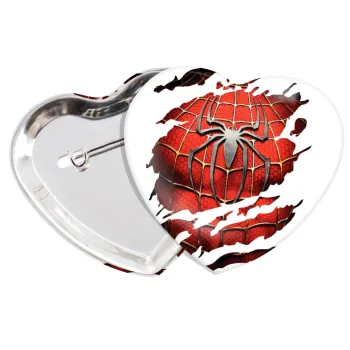 Spiderman cracked, Κονκάρδα παραμάνα καρδιά (57x52mm)
