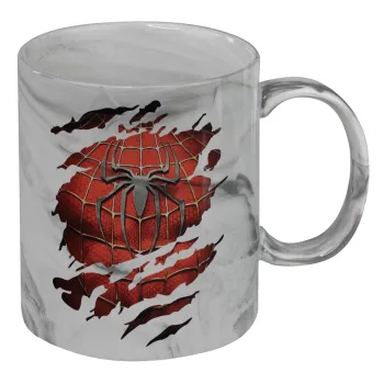 Spiderman cracked, Mug ceramic marble style, 330ml