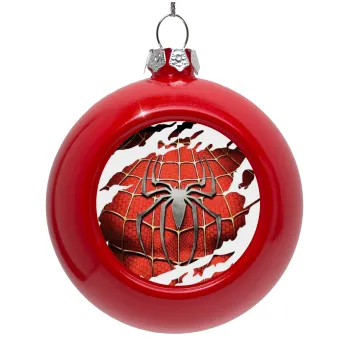 Spiderman cracked, Red Christmas tree ornament bauble 8cm