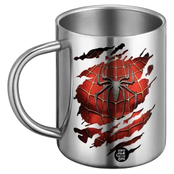 Spiderman cracked, BIG Mug Stainless steel double wall (450ml)