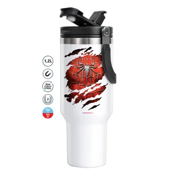 Spiderman cracked, Mega Tumbler με καπάκι, διπλού τοιχώματος (θερμό) 1,2L