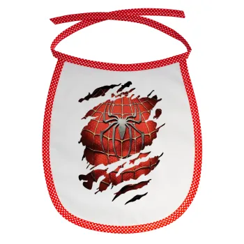 Spiderman cracked, Σαλιάρα μωρού αλέκιαστη με κορδόνι Κόκκινη