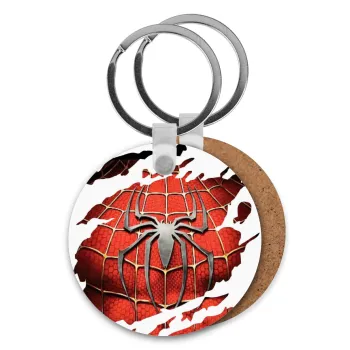 Spiderman cracked, Μπρελόκ Ξύλινο στρογγυλό MDF Φ5cm