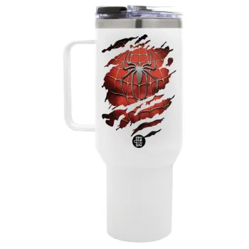 Spiderman cracked, Mega Tumbler με καπάκι, διπλού τοιχώματος (θερμό) 1,2L