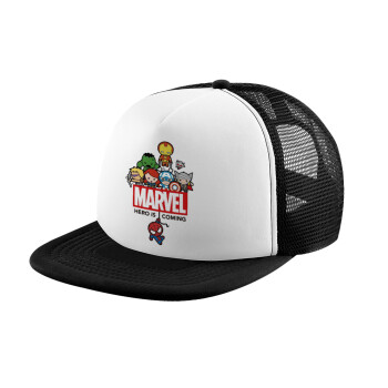 MARVEL, Καπέλο παιδικό Soft Trucker με Δίχτυ Black/White 