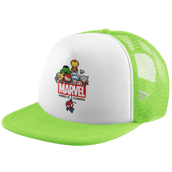MARVEL, Καπέλο Soft Trucker με Δίχτυ Πράσινο/Λευκό