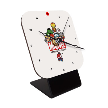 MARVEL, Επιτραπέζιο ρολόι ξύλινο με δείκτες (10cm)