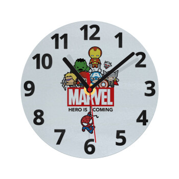 MARVEL, Ρολόι τοίχου γυάλινο (20cm)