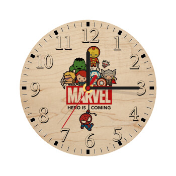 MARVEL, Ρολόι τοίχου ξύλινο plywood (20cm)
