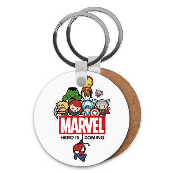 MARVEL, Μπρελόκ Ξύλινο στρογγυλό MDF Φ5cm