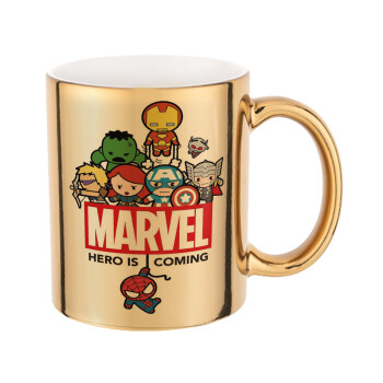 MARVEL, Mug ceramic, gold mirror, 330ml