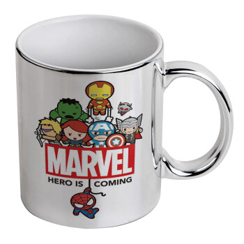 MARVEL, Mug ceramic, silver mirror, 330ml